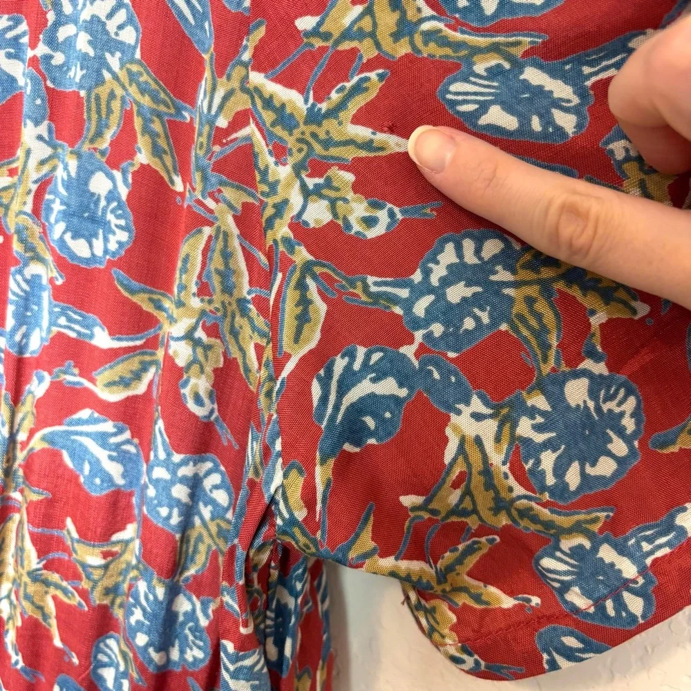 Natural Life Bella Red Blue Floral Maxi Dress Women’s Large Cottagecore Bohemian - Picture 10 of 14